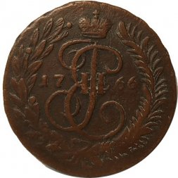 2 копейки 1766 год ММ Екатерина II (1762 - 1796) - F+
