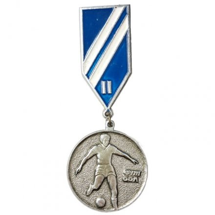 Значок на колодке Футбол. 2 место