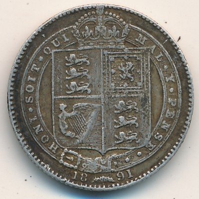 Великобритания 1 шиллинг 1891 год