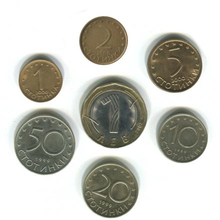 Набор из 7 монет Болгария 1999-2002