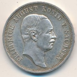 Саксония 3 марки 1910 год