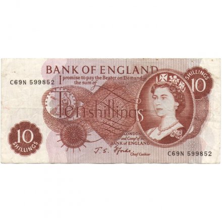 Великобритания 10 шиллингов 1966- 1970 год - VF