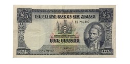 Новая Зеландия 5 фунтов 1956 год - без защитной полосы - VF