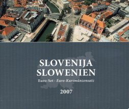 Евро серия Словении 2007 года (8 монет) в альбоме