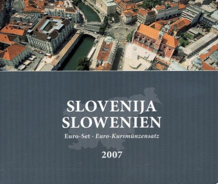 Евро серия Словении 2007 года (8 монет) в альбоме