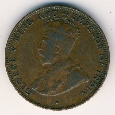 Гонконг 1 цент 1933 год - Король Георг V