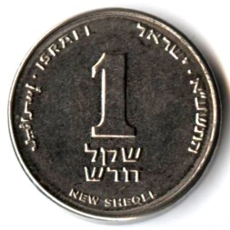 Монета Израиль 1 новый шекель 2011 год