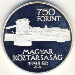 Венгрия 750 форинтов 1998 год