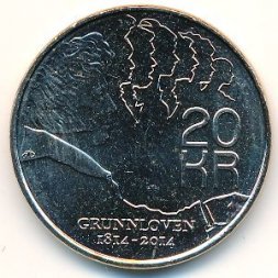 Норвегия 20 крон 2014 год - 200 лет Конституции