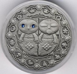 Беларусь 20 рублей 2009 год - Знаки зодиака. Близнецы