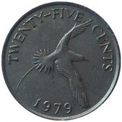 Бермудские острова 25 центов 1979 год