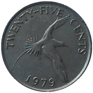 Бермудские острова 25 центов 1979 год