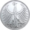 ФРГ 5 марок 1957 - Орёл - F