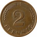 ФРГ 2 пфеннига 1960 год (J)