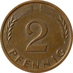 ФРГ 2 пфеннига 1960 год (J)