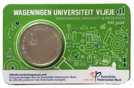 Нидерланды 5 евро 2018 год - 100 лет Вагенингенскому университету