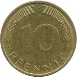 ФРГ 10 пфеннигов 1984 год - G