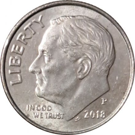 США 1 дайм (10 центов) 2018 год - 10 центов Рузвельта (P)