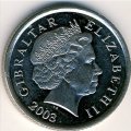 Гибралтар 10 пенсов 2003 год