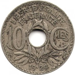 Франция 10 сантимов 1929 год