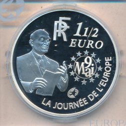 Франция 1,5 евро 2006 год - 120 лет со дня рождения Робера Шумана