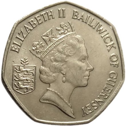 Гернси 50 пенсов 1997 год (Маленький размер)