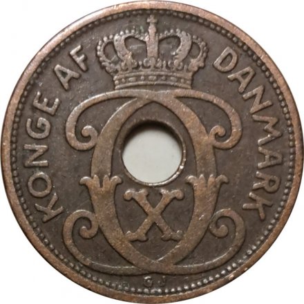 Дания 2 эре 1928 год - Король Кристиан X