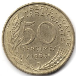 Франция 50 сантимов 1963 год