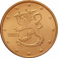 Финляндия 1 евроцент 2005 год - Герб Финляндии UNC