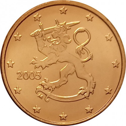 Финляндия 1 евроцент 2005 год - Герб Финляндии UNC