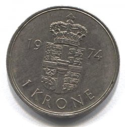Дания 1 крона 1974 год
