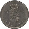 Дания 1 крона 1974 год
