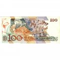 Бразилия 100 новых крузадо 1989 год - надпечатка - Сесилия Мейрелес UNC