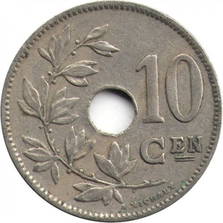 Бельгия 10 сантимов 1927 год - Belgie