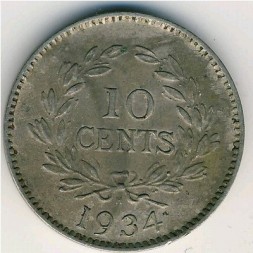 Монета Саравак 10 центов 1934 год