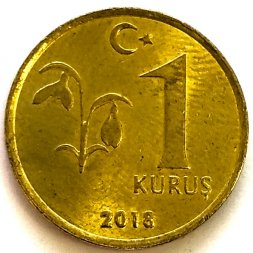 Турция 1 куруш 2018 год