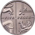 Великобритания 5 пенсов 2010 год