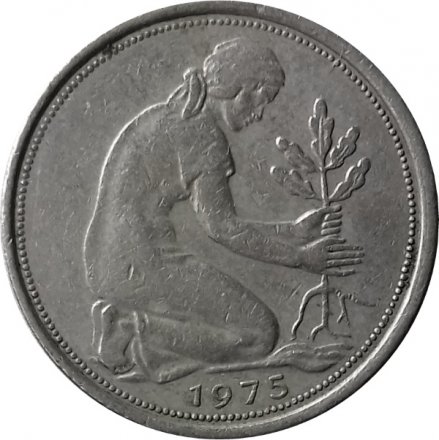 ФРГ 50 пфеннигов 1975 год (G)