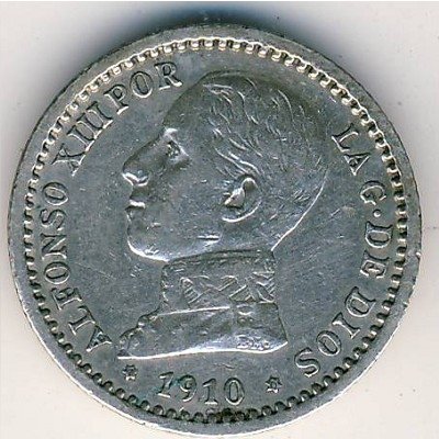 Испания 50 сентимо 1910 год