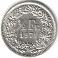 Швейцария 1/2 франка 1971 год