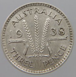 Австралия 3 пенса 1938 год - Король Георг VI