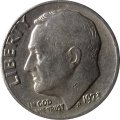 США 1 дайм (10 центов) 1973 год - Франклин Рузвельт (без отметки МД)