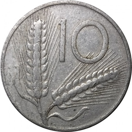 Италия 10 лир 1951 год Колосья