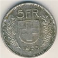 Швейцария 5 франков 1953 год