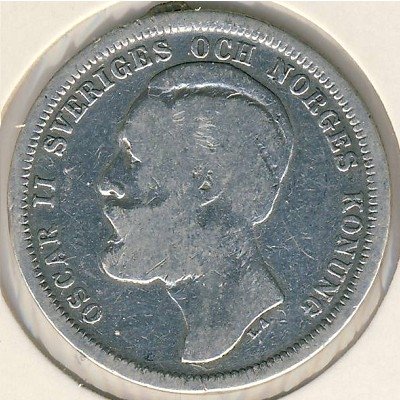 Швеция 1 крона 1877 год