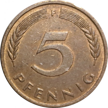 ФРГ 5 пфеннигов 1979 год - F