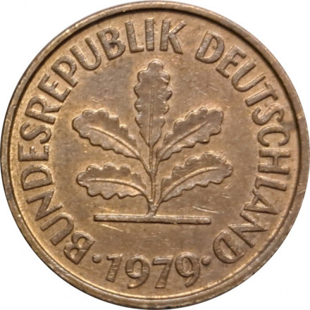 ФРГ 5 пфеннигов 1979 год - F