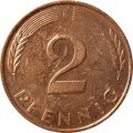 ФРГ 2 пфеннига 1996 год - F