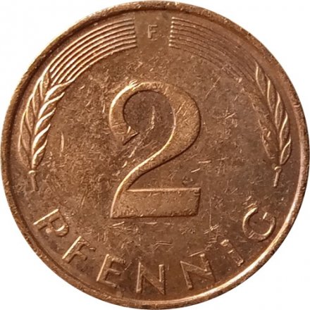 ФРГ 2 пфеннига 1996 год - F