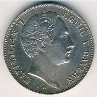 Монета Бавария 1 гульден 1851 год